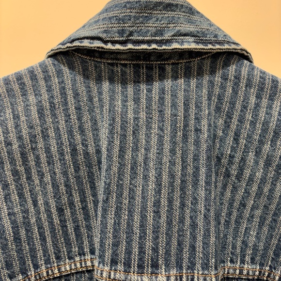We The Free Blue Striped Denim Jacket NWOT - Picture 8 of 8